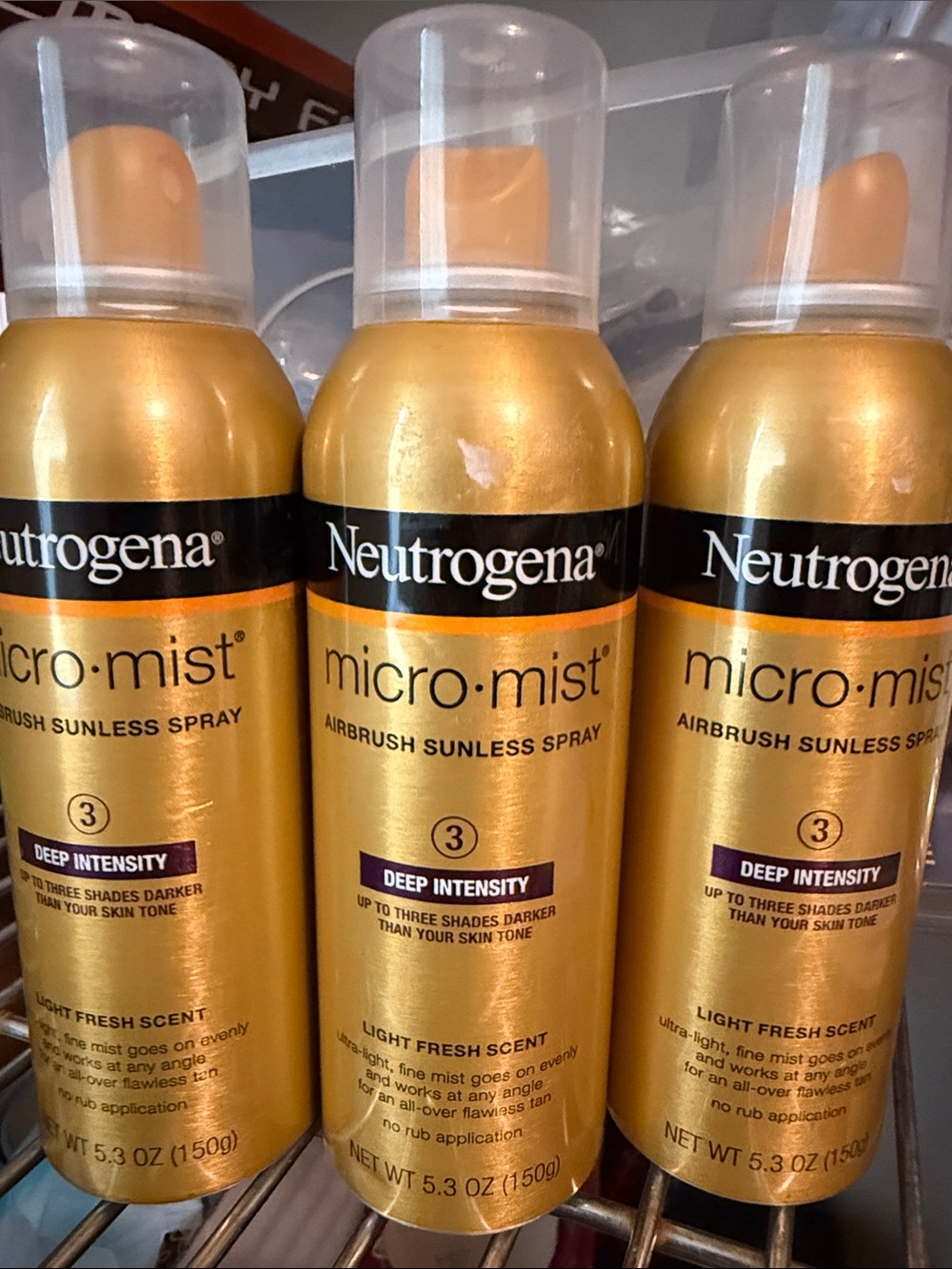 RARE Neutrogena Micro-Mist Sunless Tan Spray, Deep Intensity 3 - Pack of 3